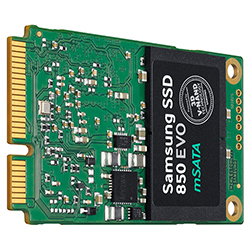 Samsung SSD 850 EVO mSATA 250GB Front Left Angle View